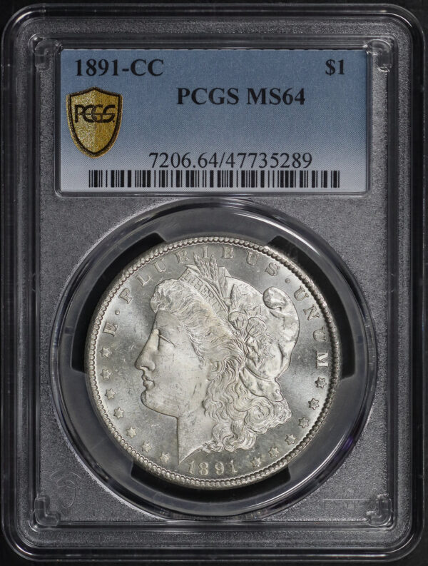 Obverse of this 1891-CC Morgan Dollar PCGS MS-64