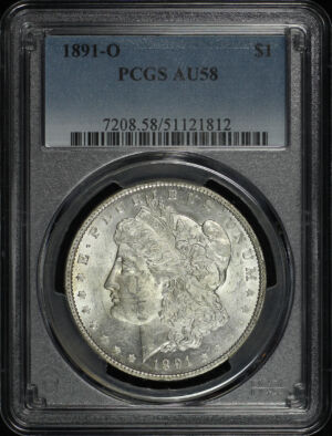 Obverse of this 1891-O Morgan Dollar PCGS AU-58