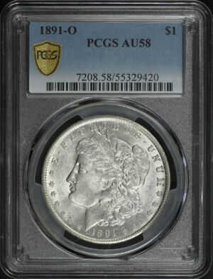 Obverse of this 1891-O Morgan Dollar PCGS AU-58