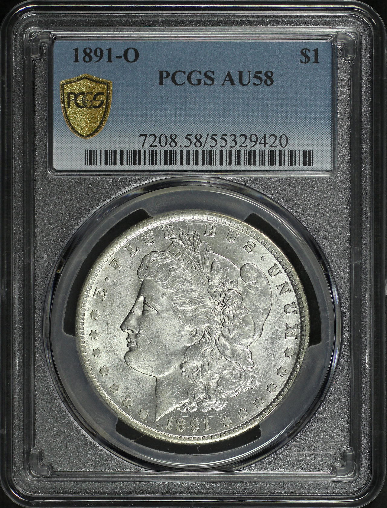 Obverse of this 1891-O Morgan Dollar PCGS AU-58