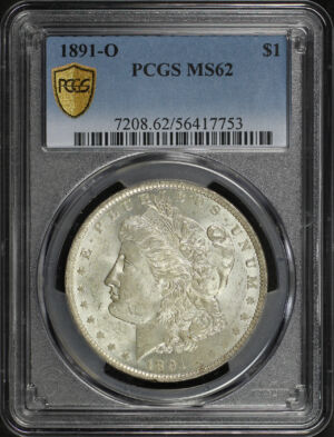 Obverse of this 1891-O Morgan Dollar PCGS MS-62