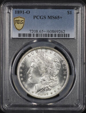 Obverse of this 1891-O Morgan Dollar PCGS MS-65+