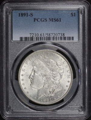 Obverse of this 1891-S Morgan Dollar PCGS MS-61
