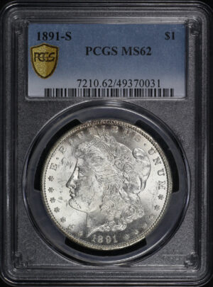Obverse of this 1891-S Morgan Dollar PCGS MS-62