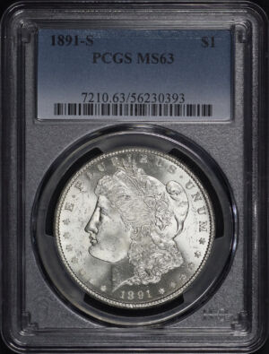 Obverse of this 1891-S Morgan Dollar PCGS MS-63