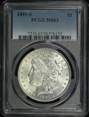 Obverse of this 1891-S Morgan Dollar PCGS MS-63