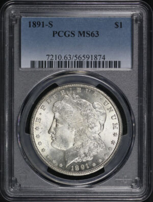 Obverse of this 1891-S Morgan Dollar PCGS MS-63