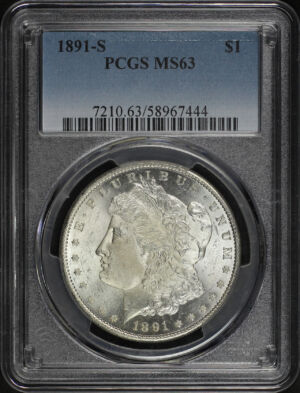 Obverse of this 1891-S Morgan Dollar PCGS MS-63