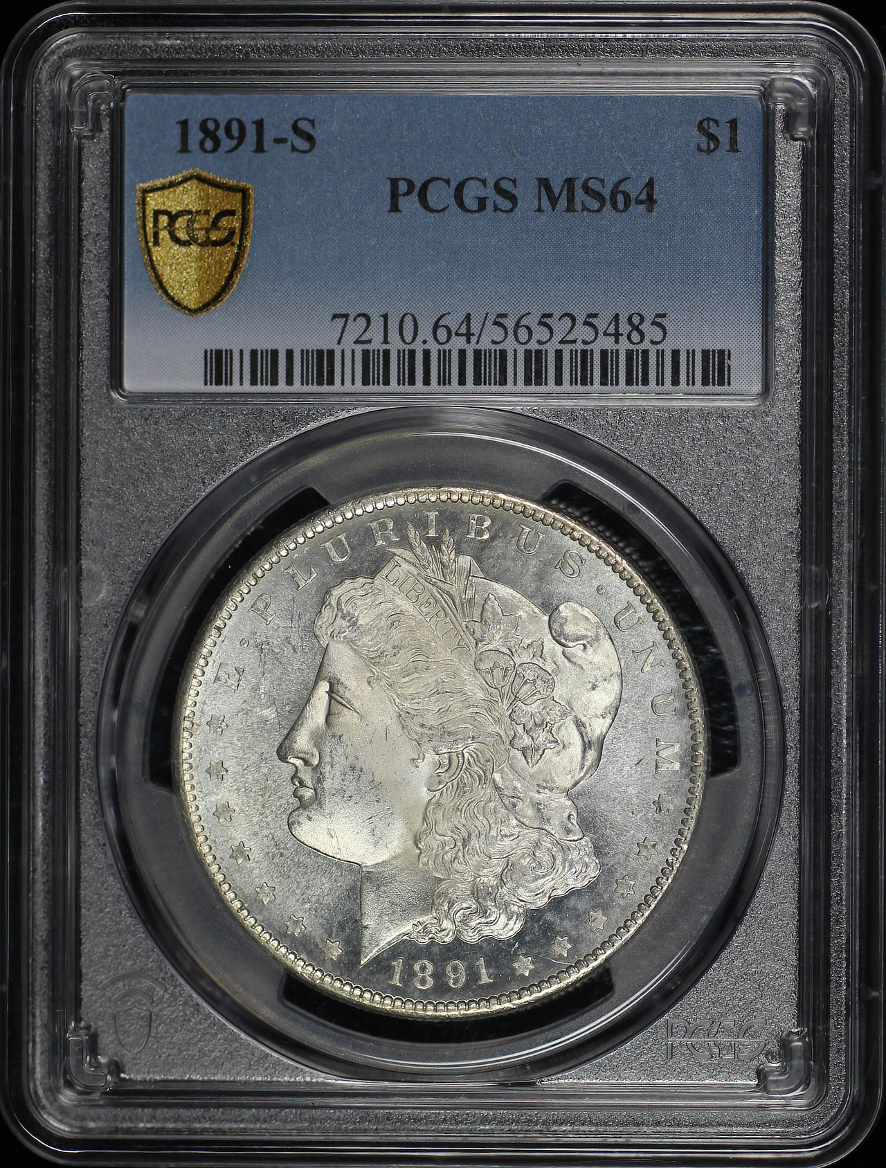 Obverse of this 1891-S Morgan Dollar PCGS MS-64
