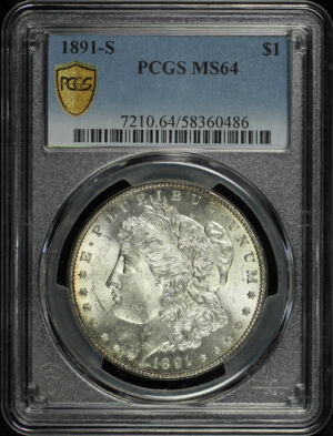 Obverse of this 1891-S Morgan Dollar PCGS MS-64