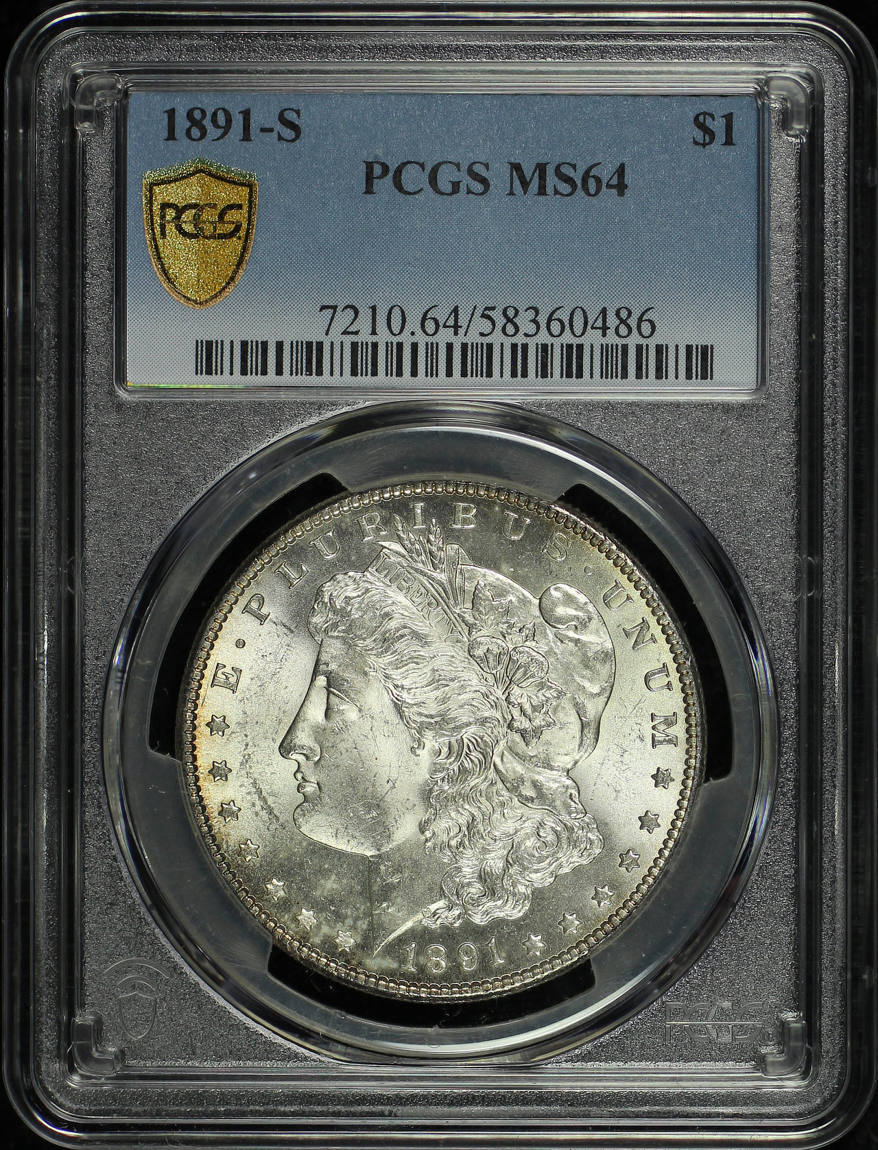 Obverse of this 1891-S Morgan Dollar PCGS MS-64