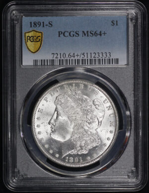 Obverse of this 1891-S Morgan Dollar PCGS MS-64+