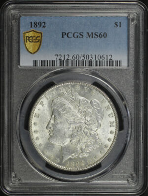 Obverse of this 1892 Morgan Dollar PCGS MS-60