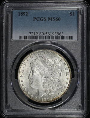 Obverse of this 1892 Morgan Dollar PCGS MS-60