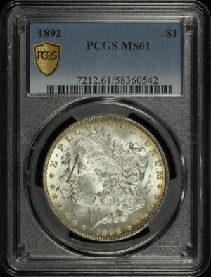 Obverse of this 1892 Morgan Dollar PCGS MS-61