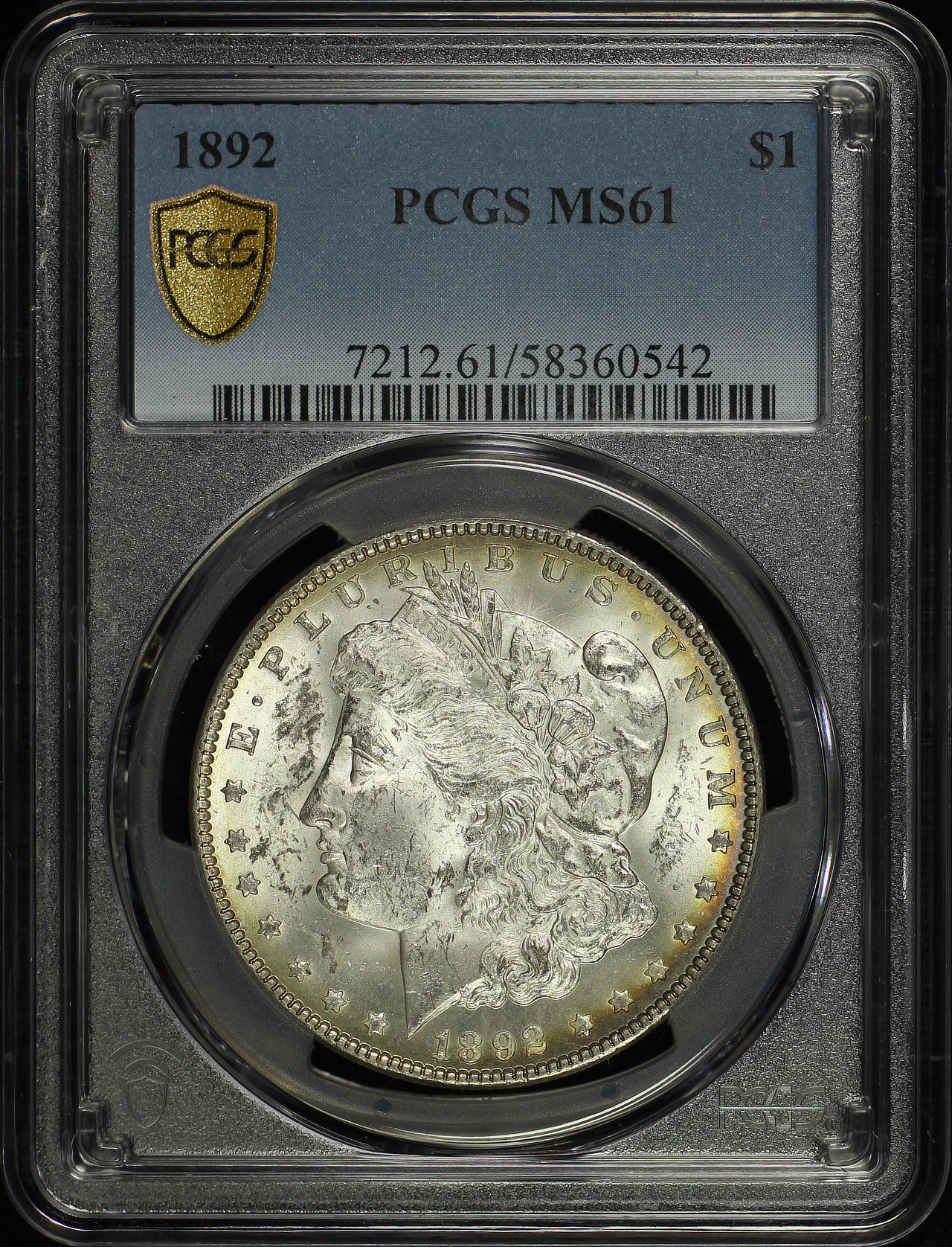 Obverse of this 1892 Morgan Dollar PCGS MS-61
