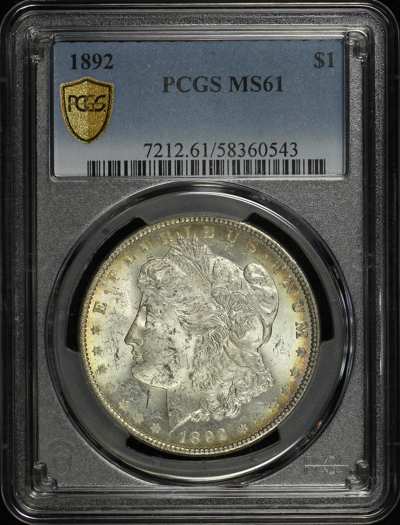 Obverse of this 1892 Morgan Dollar PCGS MS-61