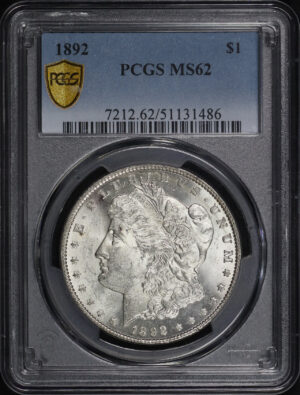Obverse of this 1892 Morgan Dollar PCGS MS-62