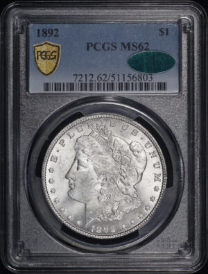 Obverse of this 1892 Morgan Dollar PCGS MS-62 CAC