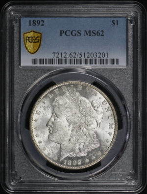 Obverse of this 1892 Morgan Dollar PCGS MS-62