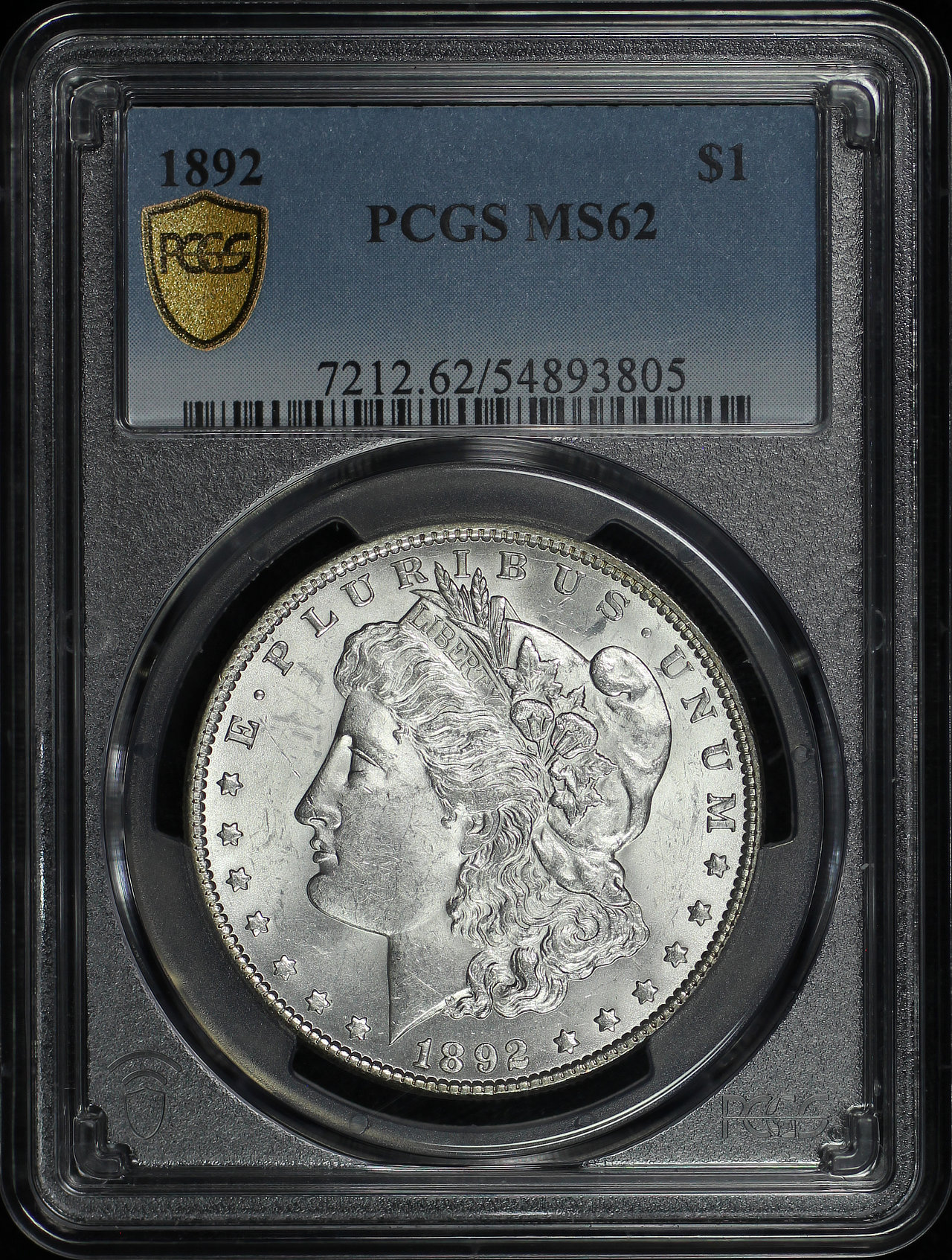 Obverse of this 1892 Morgan Dollar PCGS MS-62