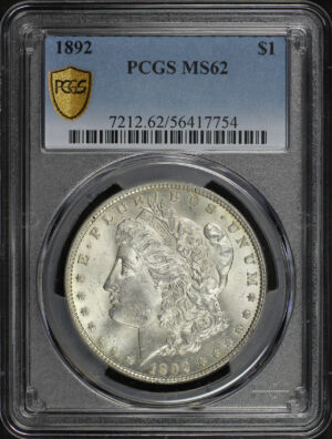 Obverse of this 1892 Morgan Dollar PCGS MS-62