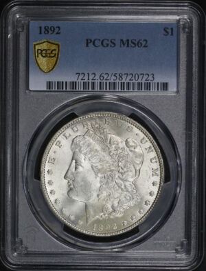 Obverse of this 1892 Morgan Dollar PCGS MS-62