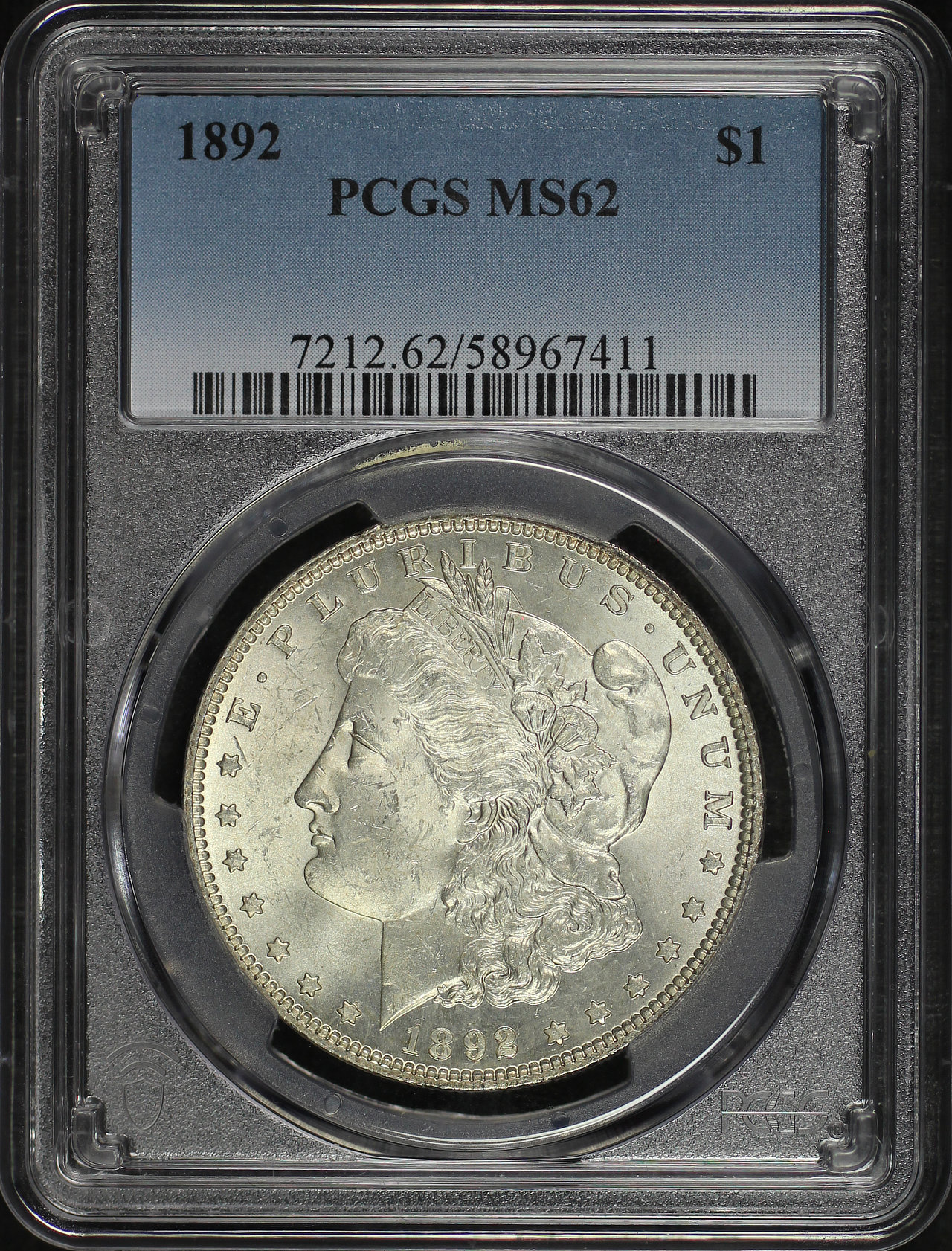 Obverse of this 1892 Morgan Dollar PCGS MS-62
