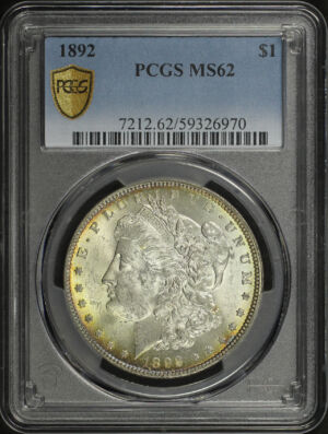 Obverse of this 1892 Morgan Dollar PCGS MS-62