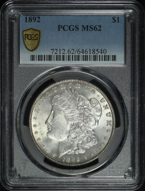 Obverse of this 1892 Morgan Dollar PCGS MS-62