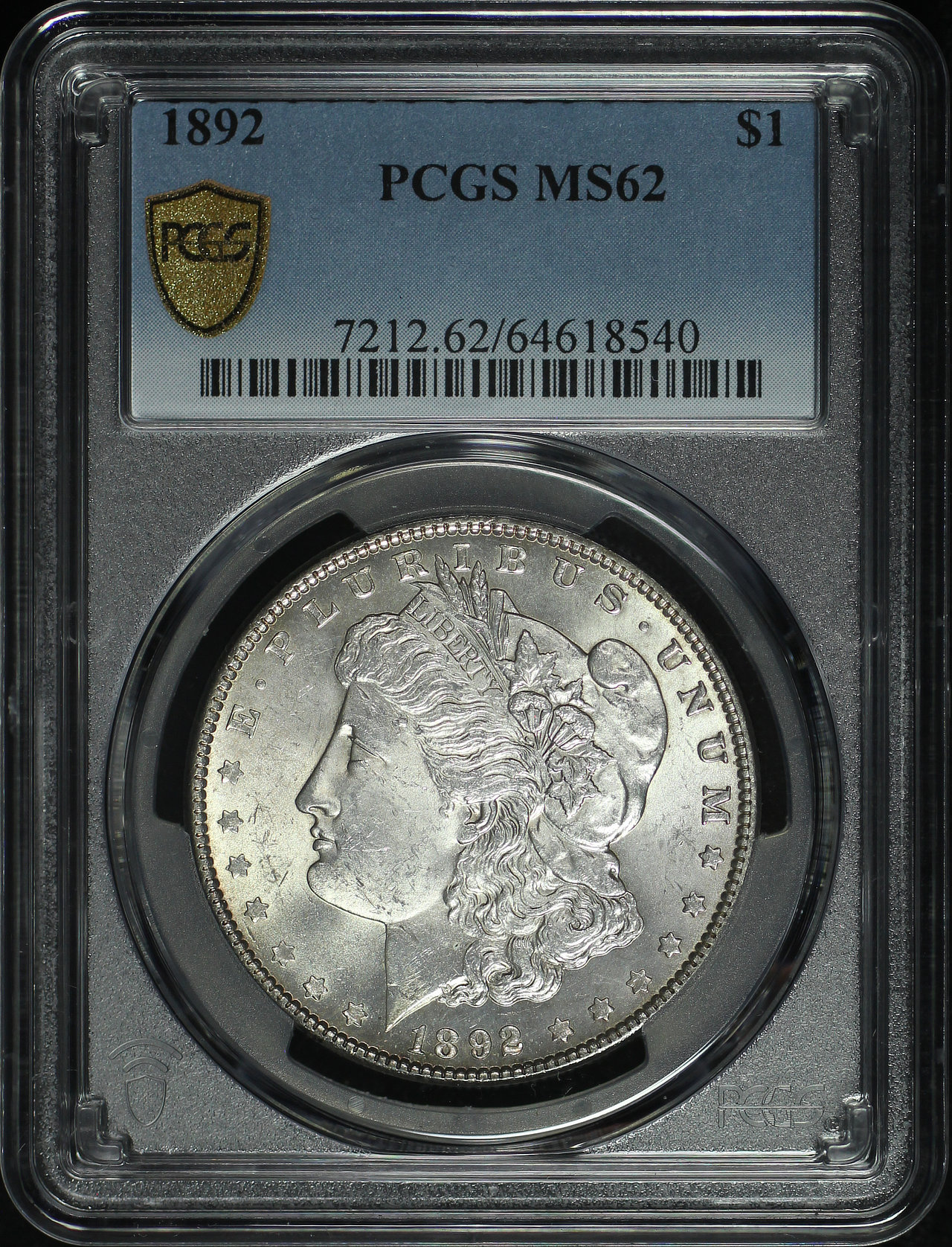 Obverse of this 1892 Morgan Dollar PCGS MS-62