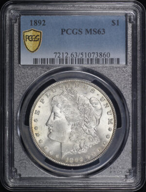 Obverse of this 1892 Morgan Dollar PCGS MS-63