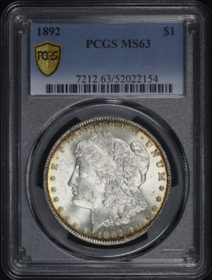 Obverse of this 1892 Morgan Dollar PCGS MS-63