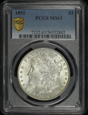 Obverse of this 1892 Morgan Dollar PCGS MS-63