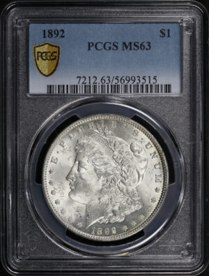 Obverse of this 1892 Morgan Dollar PCGS MS-63