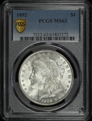 Obverse of this 1892 Morgan Dollar PCGS MS-63