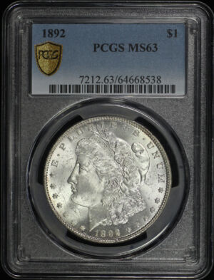 Obverse of this 1892 Morgan Dollar PCGS MS-63
