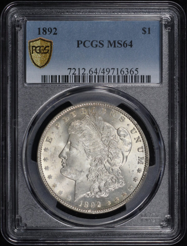 Obverse of this 1892 Morgan Dollar PCGS MS-64