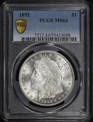 Obverse of this 1892 Morgan Dollar PCGS MS-64