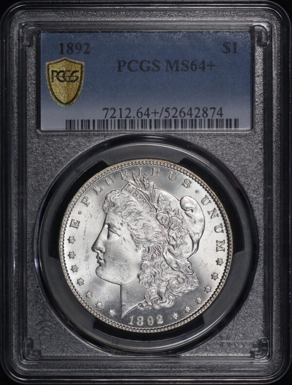 Obverse of this 1892 Morgan Dollar PCGS MS-64+