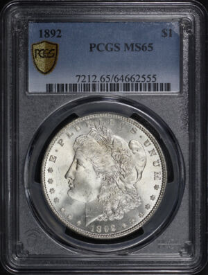 Obverse of this 1892 Morgan Dollar PCGS MS-65