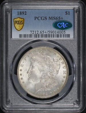 Obverse of this 1892 Morgan Dollar PCGS MS-65+ CAC
