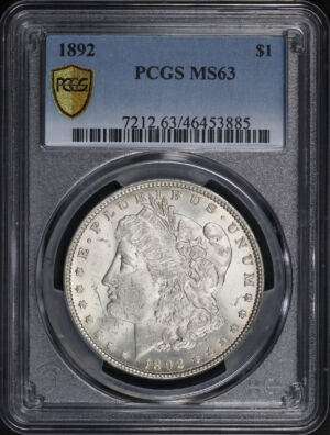 Obverse of this 1892 Morgan Dollar PCGS MS-63