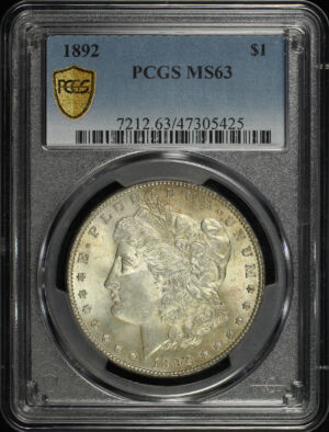 Obverse of this 1892 Morgan Dollar PCGS MS-63