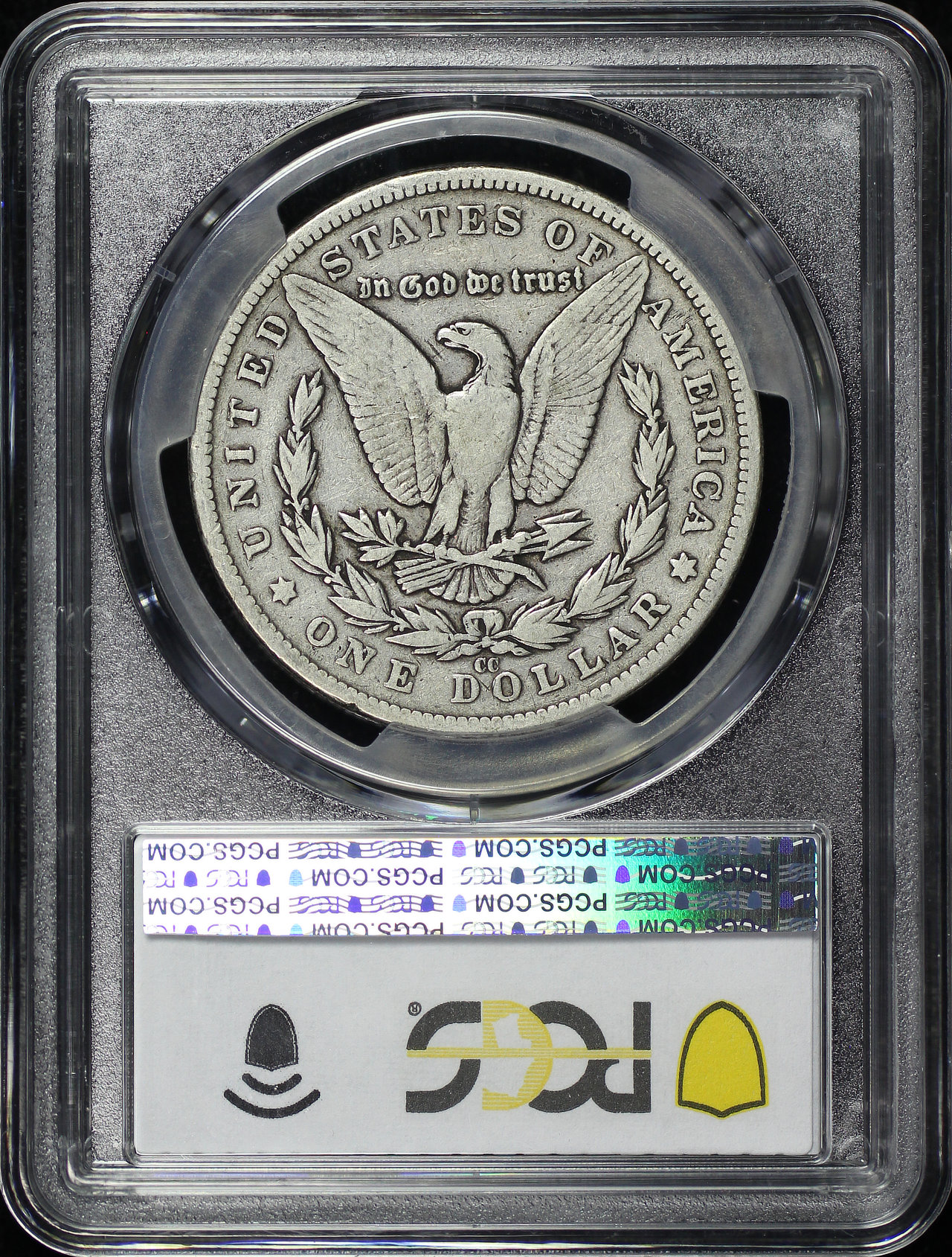 Reverse of this 1892-CC Morgan Dollar PCGS F-12