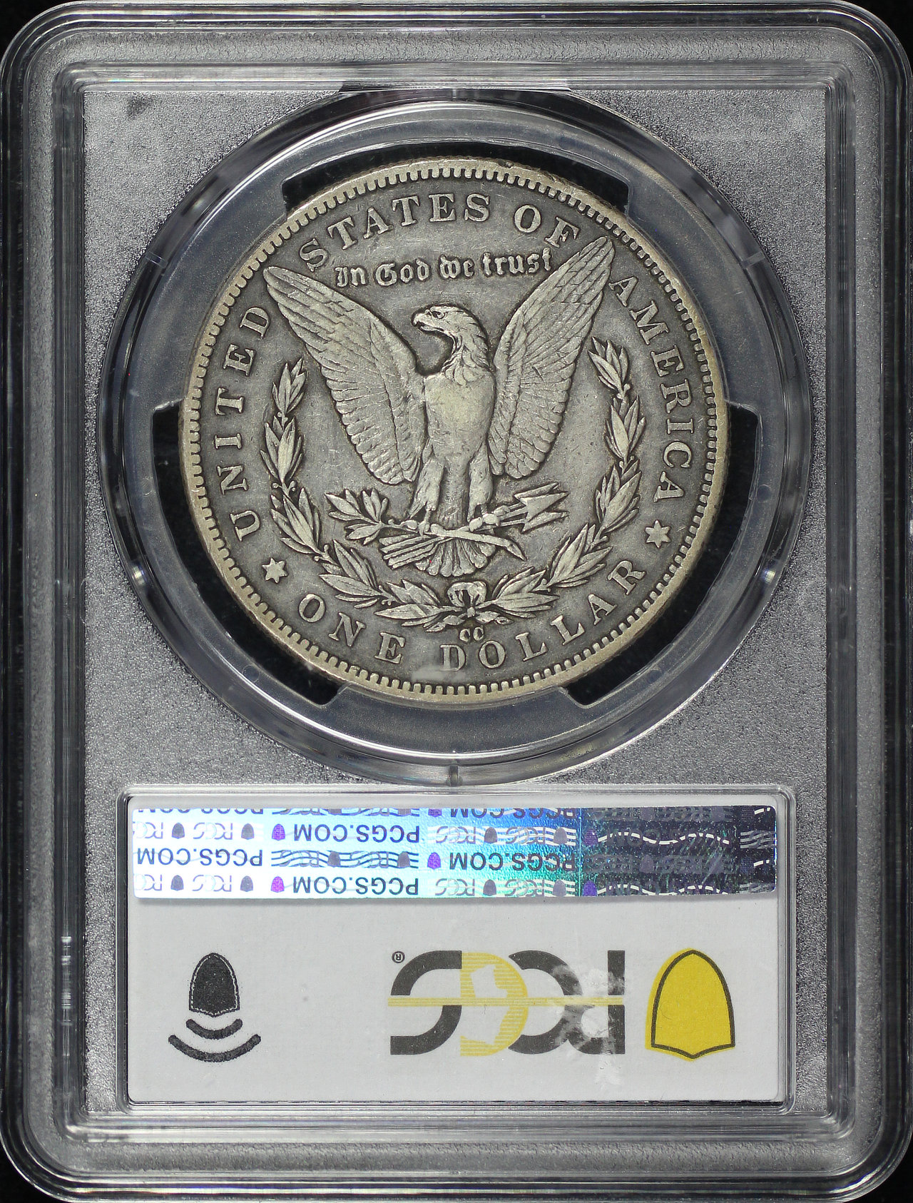 Reverse of this 1892-CC Morgan Dollar PCGS VF-35