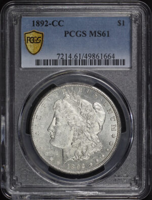 Obverse of this 1892-CC Morgan Dollar PCGS MS-61