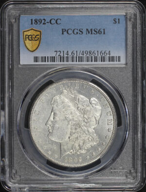 Obverse of this 1892-CC Morgan Dollar PCGS MS-61