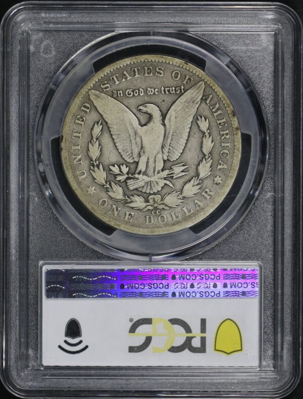 Reverse of this 1892-CC Morgan Dollar PCGS G-06