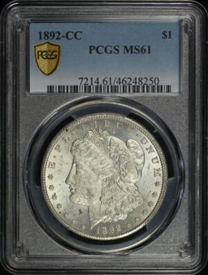 Obverse of this 1892-CC Morgan Dollar PCGS MS-61
